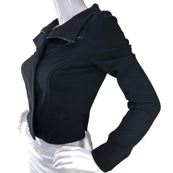 Diane Von Furstenberg DVF Womens Size 4 Atlanta Moto Jacket Asymmetrical Black - Picture 4 of 15